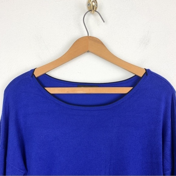 525 America Cobalt Blue Boat Neck Bell Sleeve Lightweight Sweater Sz M - Picture 3 of 7